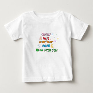 T-shirt Pour Bébé Personalized Baby’s First New Year – Cute Design