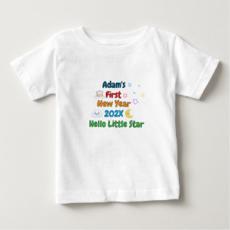 T-shirt Pour Bébé Personalized Baby’s First New Year – Cute Design