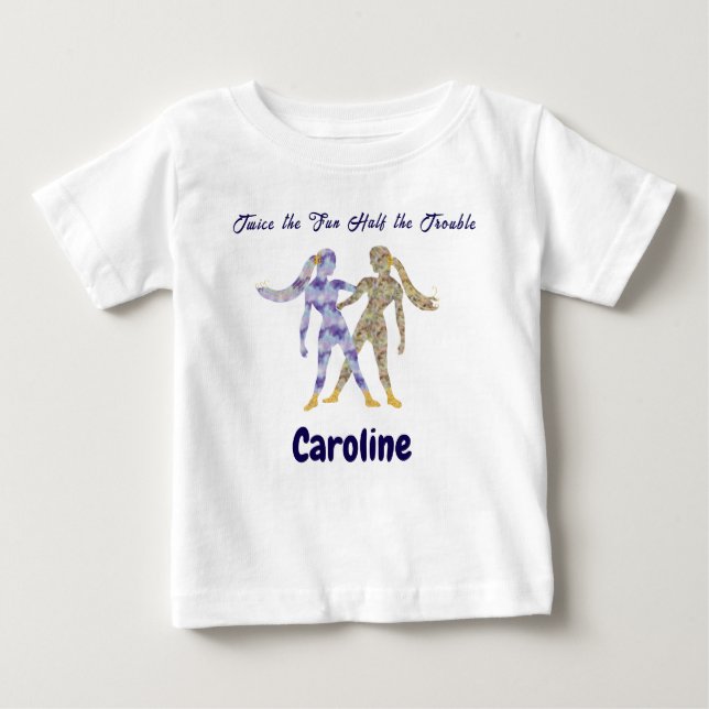 T-shirt Pour Bébé Personalized Gemini Zodiac Impressionist Toddler  (Devant)