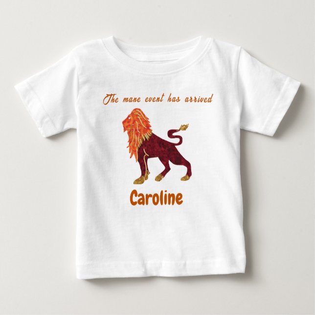 T-shirt Pour Bébé Personalized Leo Zodiac Impressionist Toddler  (Devant)