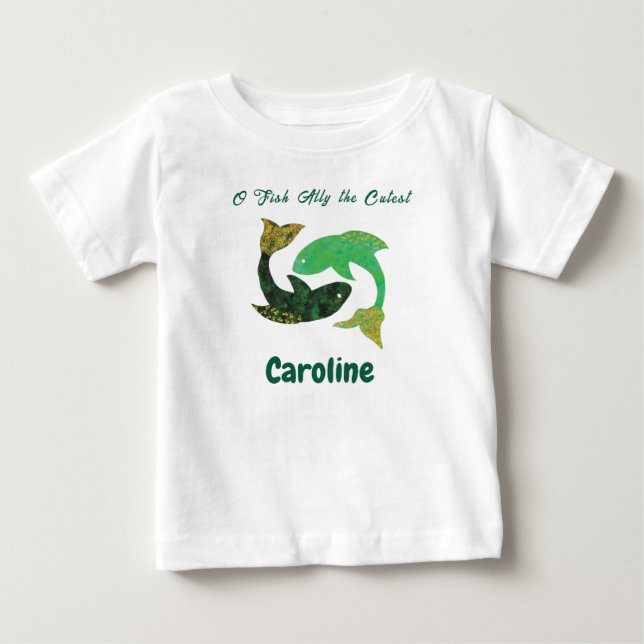 T-shirt Pour Bébé Personalized Pisces Zodiac Impressionist Toddler  (Devant)