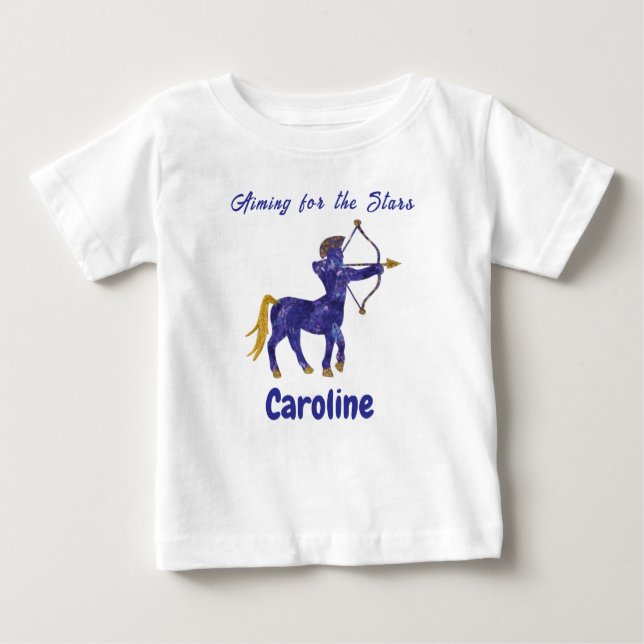 T-shirt Pour Bébé Personalized Sagittarius Zodiac Impressionist (Devant)