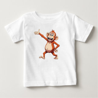 T-shirt Pour Bébé Personnage de singe gesticulant et souriant
