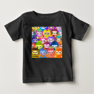 T-shirt Pour Bébé Personnages de dessin animé colorés mignons