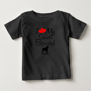 T-shirt Pour Bébé Personnalisé J'Aime Mon Saint Bernard
