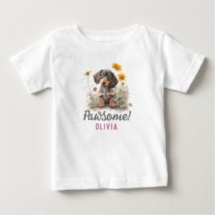 T-shirt Pour Bébé Personnalisé mignon Dachshund Chien