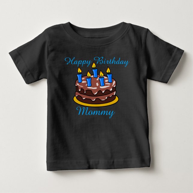 T-shirt Pour Bébé Personnalisé mignon Joyeux Anniversaire maman bébé (Devant)