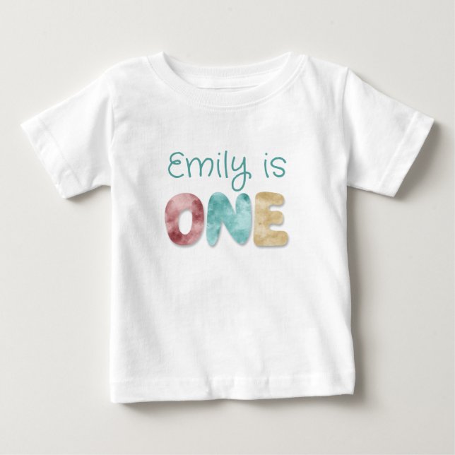 T-shirt Pour Bébé Personnalisé UN premier bébé anniversaire (Devant)