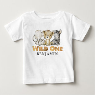T-shirt Pour Bébé Personnalisé WILD ONE Safari premier anniversaire 