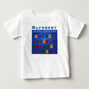 T-shirt Pour Bébé Personnaliser Alphabet Motif Jeans Texture