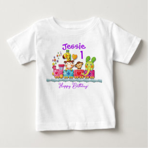 T-shirt Pour Bébé Personnaliser Anniversaire Animal Train Jeune enfa