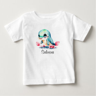 T-shirt Pour Bébé Personnaliser bébé enfants Dolphin Aquarelle