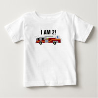 Personnaliser Firetruck I am 2 Baby Bodysuit