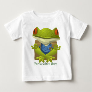 T-shirt Pour Bébé Personnaliser la méditation Grenouille verte drôle