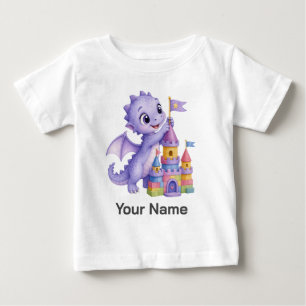 T-shirt Pour Bébé Personnaliser le château de jouets bébé dragon lav