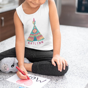 T-shirt Pour Bébé Personnaliser les filles amérindiennes roses et bl