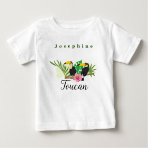 T-shirt Pour Bébé Personnaliser Thème Tropical Fleurs Toucan Hibiscu