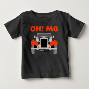 T-SHIRT POUR BÉBÉ PERSONNALISER VINTAGE MG TD SPORTS CAR