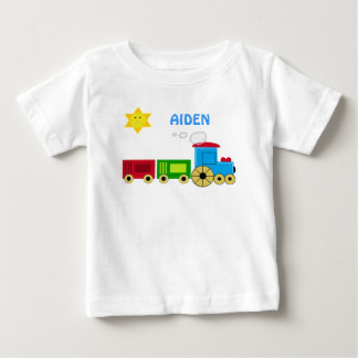 T-SHIRT POUR BÉBÉ PERSONNALISEZ AVEC LE TRAIN MIGNON NOMMÉ SHIR DE