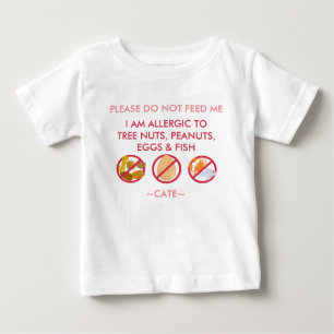 T-shirt Pour Bébé Personnalisez l'enfant d'allergie d'oeuf-noix et