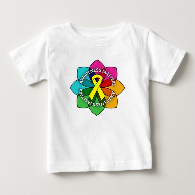 T-shirt Pour Bébé Pétales de sujets de conscience de spina bifida (Devant)