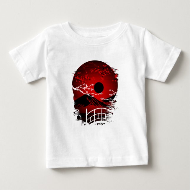 T-shirt Pour Bébé Pétales Rouges (Devant)