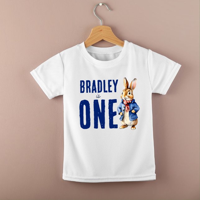 T-shirt Pour Bébé Peter lapin fête d'anniversaire d'hiver photo (Peter Rabbit birthday party personalized t-shirt first birthday photo props matching shirt cute)