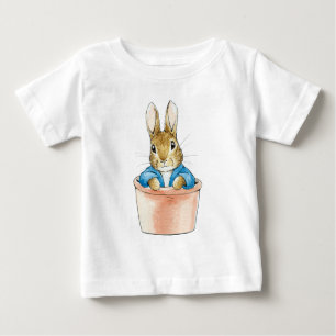 T-shirt Pour Bébé Peter le lapin assis en pot Plante