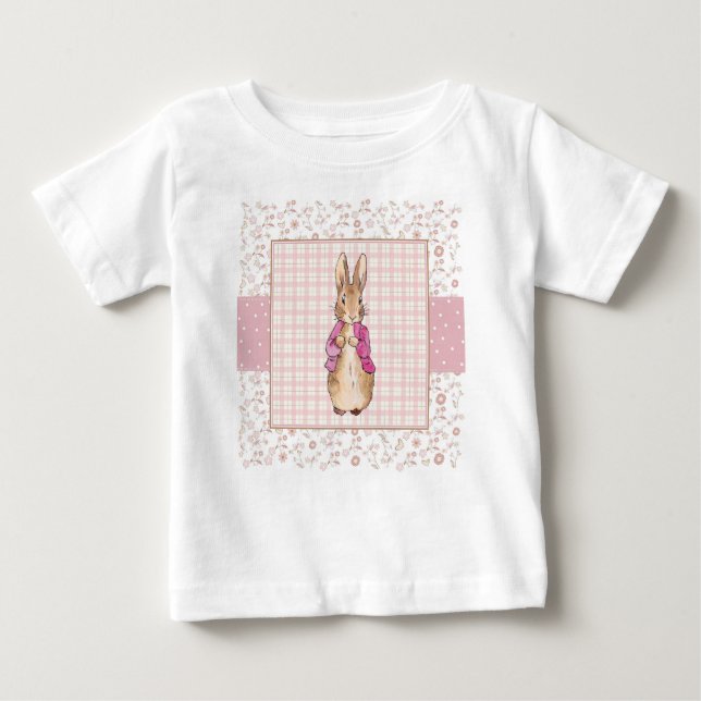 T-shirt Pour Bébé Peter the Rabbit Check & Floral pattern (Devant)