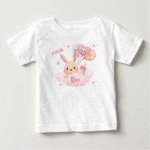 T-shirt Pour Bébé Petit Baby shower d'Halloween rose Boo