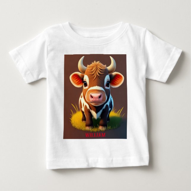 T-shirt Pour Bébé Petit bébé Longhorn (Devant)