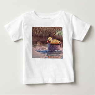 T-shirt Pour Bébé Petit Canard Jaune Jouant Dans Le Seau