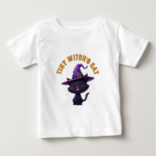T-shirt Pour Bébé Petit Chat Sorcier pour Bébé Halloween 🎃