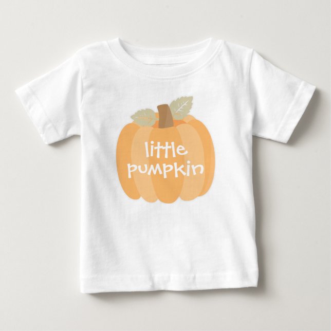 T-shirt Pour Bébé Petit Citrouille Bébé d'automne Halloween ou Anniv (Devant)