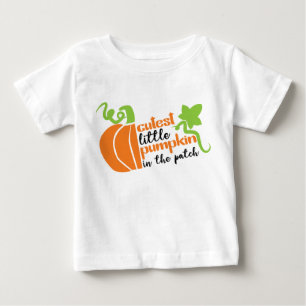 T-shirt Pour Bébé Petit Citrouille cutest dans le Patch Automne