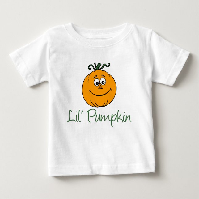 T-shirt Pour Bébé Petit Citrouille De Dessin Citrouille Pour Bébé (Devant)