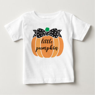T-shirt Pour Bébé Petit Citrouille mignon avec l'anniversaire de Bow