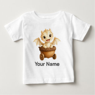 T-shirt Pour Bébé Petit Dragon Personnalisé dans un Chariot de Gland
