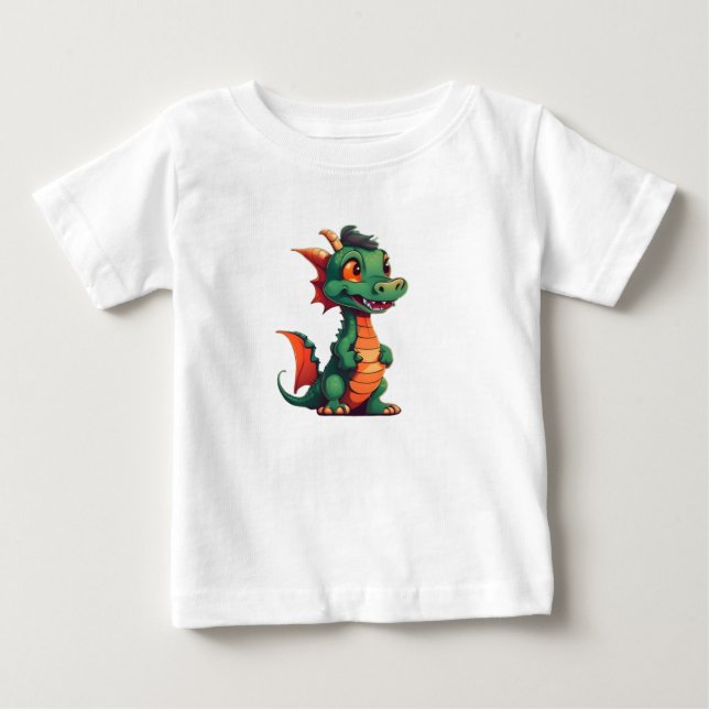 T-shirt Pour Bébé petit dragon vert (Devant)