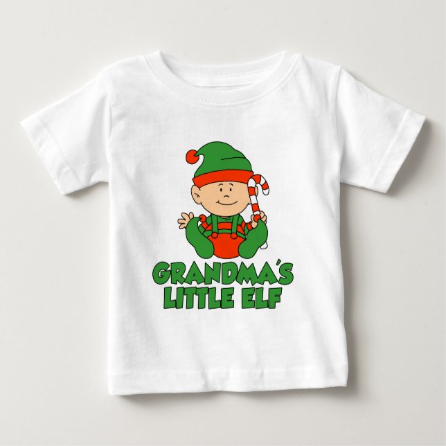 T-shirt Pour Bébé Petit Elfe de grand-mère (Devant)