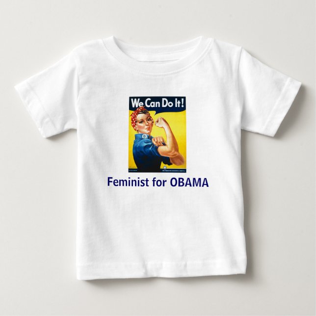 T-shirt Pour Bébé Petit féministe pour OBAMA (Devant)