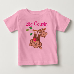 T-shirt Pour Bébé Petit, Fille Singes Gros Cousin
