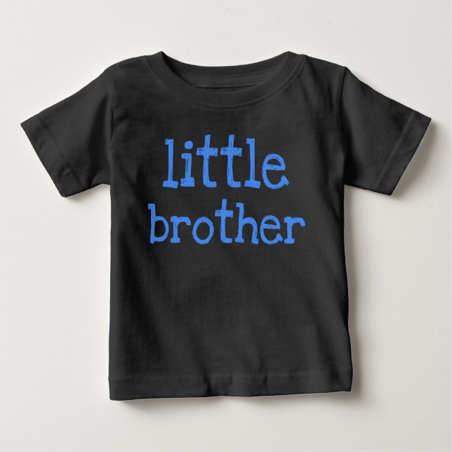 T-shirt Pour Bébé Petit frère de texte bleu (Devant)