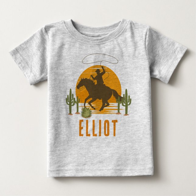 T-shirt Pour Bébé Petit garçon occidental sauvage (Devant)