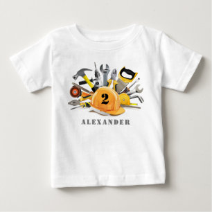 T-shirt Pour Bébé Petit Handyman En Construction Anniversaire