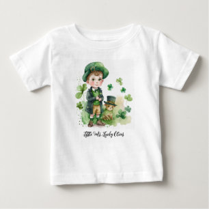 T-shirt Pour Bébé Petit Irich Boy & Puppy Nom Personnalisé