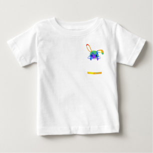 T-shirt Pour Bébé Petit lapin de poche arc-en-ciel