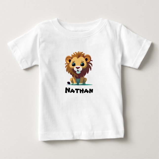 T-shirt Pour Bébé Petit lion personnalisé (Devant)