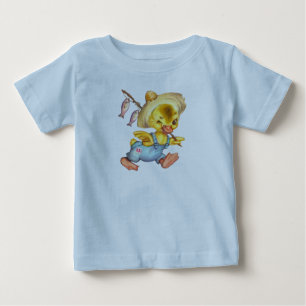 T-shirt Pour Bébé Petit pêcheur Vintage Chick