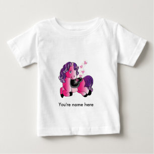 T-shirt Pour Bébé Petit poney rose